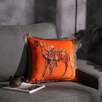 Sofá tejido cubierta copetuda de lino blanca Sofa Pillow del amortiguador de la borla