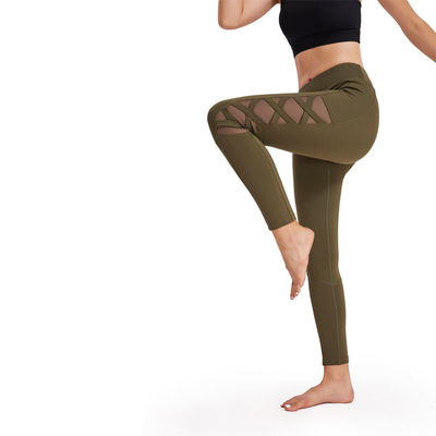 Sistemas inconsútiles del entrenamiento de la ropa de la aptitud de las mujeres de la ropa de deportes de los pantalones de la yoga del poliéster de la cintura alta