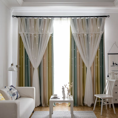 Ventana de lino impresa tela casera del apagón de la cortina del poliéster de la decoración