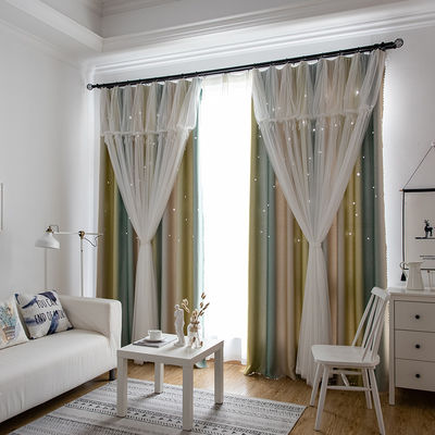 Materia textil casera de lujo llana 100% de la tela de la cortina del poliéster del hotel