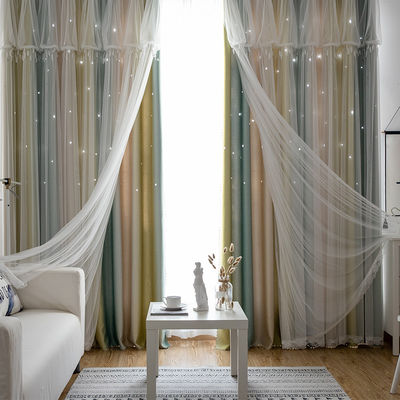 Materia textil casera de lujo llana 100% de la tela de la cortina del poliéster del hotel