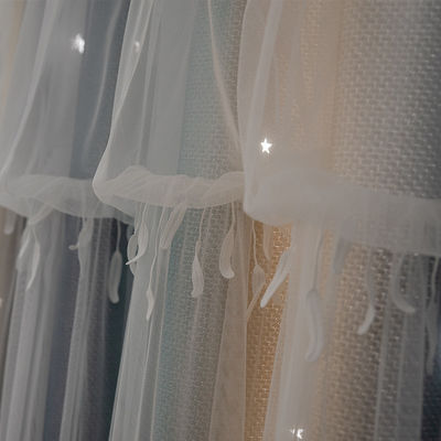Hilados suaves de seda de Warmful de Tulle de la ventana de la tapicería de la tela blanca de la cortina