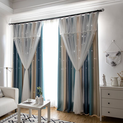 La ventana cubre las cortinas 100% de ventana elegantes del apagón de la tela de la cortina del poliéster