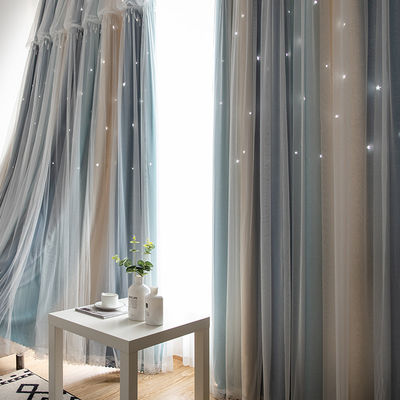 La ventana cubre las cortinas 100% de ventana elegantes del apagón de la tela de la cortina del poliéster