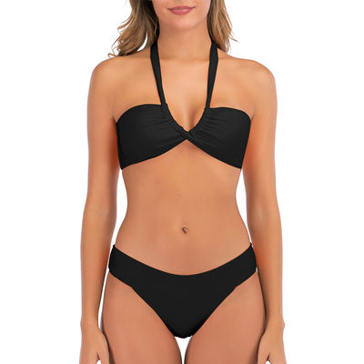 Empujar femenino hacia arriba los bañadores de la manga del bikini de la sombrerera del traje de baño del lazo lateral corto de las mujeres