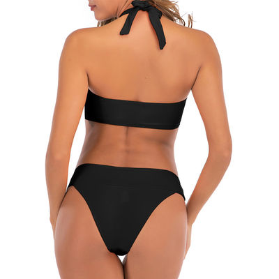 Empujar femenino hacia arriba los bañadores de la manga del bikini de la sombrerera del traje de baño del lazo lateral corto de las mujeres