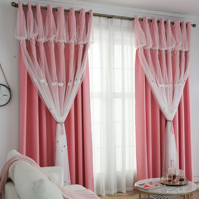 Tela blanca 100% de Gauze Curtains Sheer Floral Embroidered del algodón del poliéster