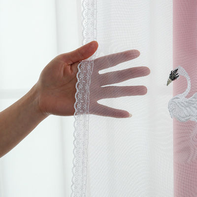 Tela transparente los 2.80M de la cortina de ventana de la gasa 100% gasas suaves del poliéster blancas
