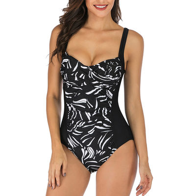 Traje de baño atractivo de la ropa de playa de una pieza del bañador del poliéster de las señoras