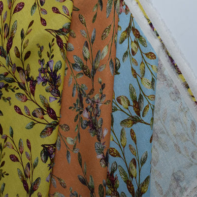 Teja el vestido de flores puro suave de la impresión de bloque del ramio de las telas de algodón del poliéster