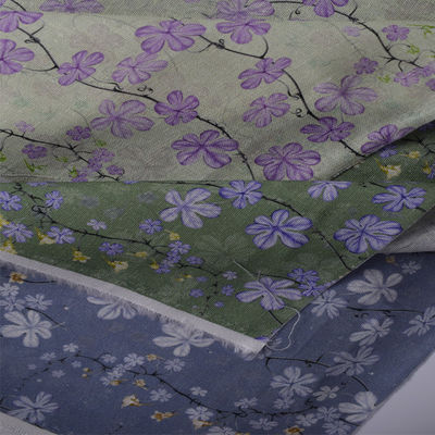Algodón de la impresión de Borgoña del verano de Digitaces para señora Dress Linen Print