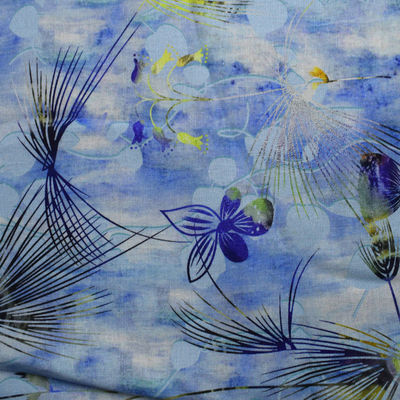 Floral casero del rayón del ramio de la materia textil 100% de las telas de algodón del poliéster de Digitaces impreso