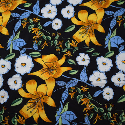 Tela viscosa modificada para requisitos particulares del rayón de las blusas de los tops de la impresión de la tela cruzada floral suave del punto