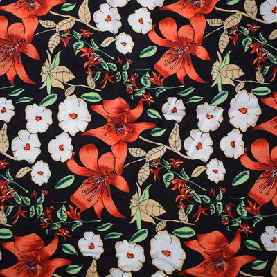 Tela viscosa modificada para requisitos particulares del rayón de las blusas de los tops de la impresión de la tela cruzada floral suave del punto