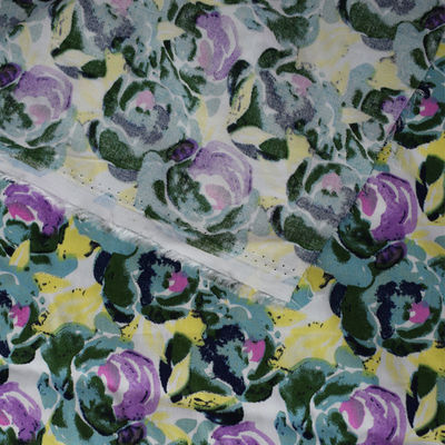 Camiseta rotatoria tejida diseños del vestido de la tela de rayón viscoso del estampado de flores