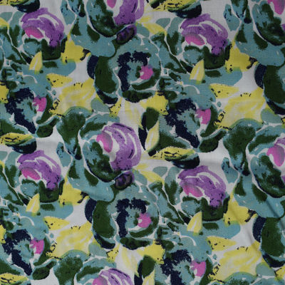 Camiseta rotatoria tejida diseños del vestido de la tela de rayón viscoso del estampado de flores