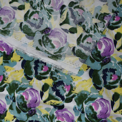 Camiseta rotatoria tejida diseños del vestido de la tela de rayón viscoso del estampado de flores