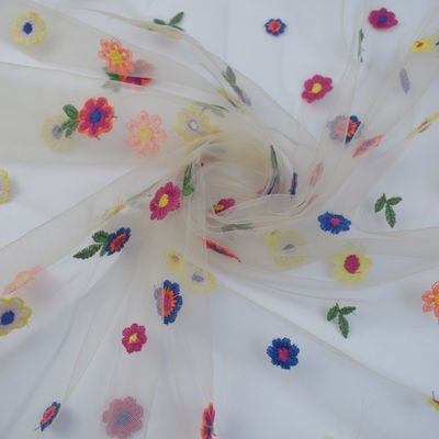 Bordado buen Mesh Dress Fabric Tulle Lace suave de nylon del 160CM