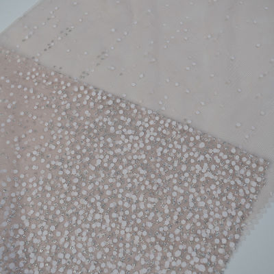 Brillo de nylon impreso Tulle Mesh Fabric For Dress de la estrella azul del 100%