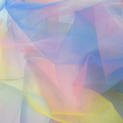 Tela nupcial de Tulle de Tulle de la boda de la ilusión de nylon suave llana del brillo