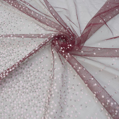 Brillo de nylon impreso Tulle Mesh Fabric For Dress de la estrella azul del 100%