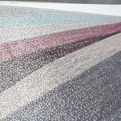 Brillo de nylon impreso Tulle Mesh Fabric For Dress de la estrella azul del 100%