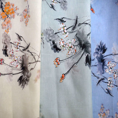 La tela suave Tencel de Tulle del estampado de flores imprimió ropa de noche impresa algodón puro
