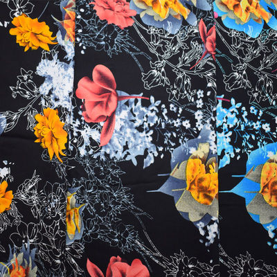Floral llano suave de la tela de rayón viscoso impreso 100% para la boda del vestido