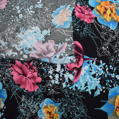 Floral llano suave de la tela de rayón viscoso impreso 100% para la boda del vestido