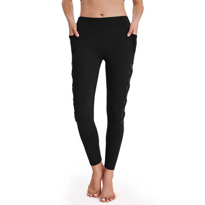 Polainas alto Waisted del entrenamiento del tamaño extra grande de los pantalones de la yoga del poliéster del Activewear