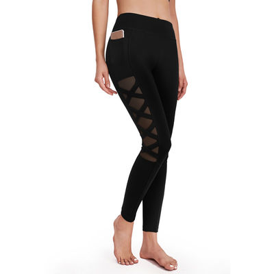 Polainas alto Waisted del entrenamiento del tamaño extra grande de los pantalones de la yoga del poliéster del Activewear