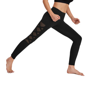 Polainas alto Waisted del entrenamiento del tamaño extra grande de los pantalones de la yoga del poliéster del Activewear