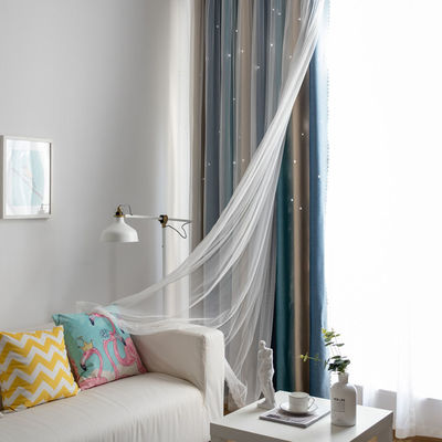 Color suave de la pendiente de las telas de la cortina del poliéster ignífugo