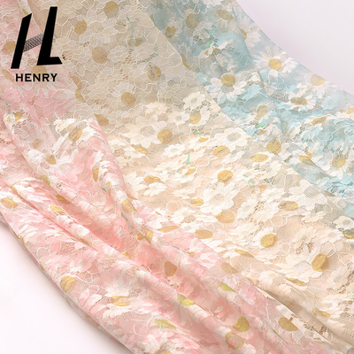 Modelo del ODM impreso para atar el punto Mesh Fabric For Women Clothing