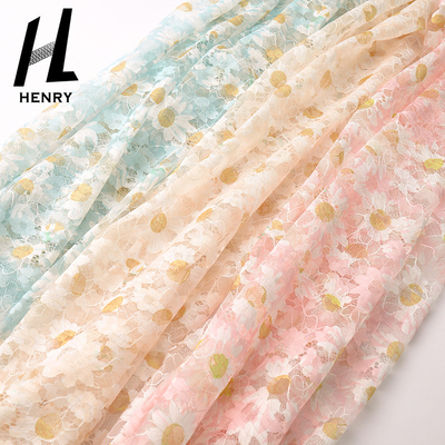 Modelo del ODM impreso para atar el punto Mesh Fabric For Women Clothing