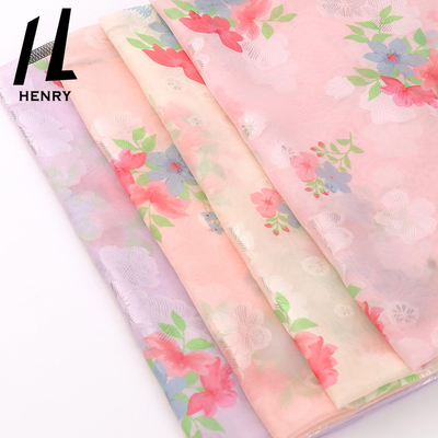 Gasa suave de encargo 100% de la impresión del material de materia textil del poliéster de la tela de Tulle para la ropa