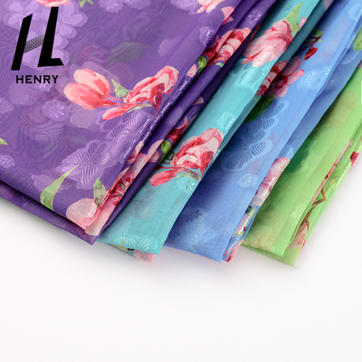 Tela suave púrpura de Tulle para el poliéster impreso ropa Mesh Fabric