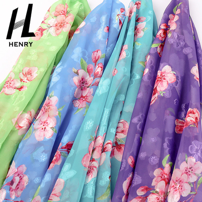 Tela suave púrpura de Tulle para el poliéster impreso ropa Mesh Fabric