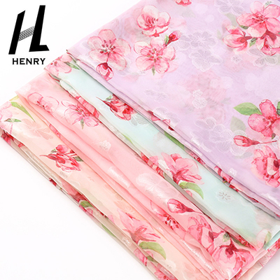 Tela impresa floral de la gasa del poliéster para la materia textil de la ropa de la moda