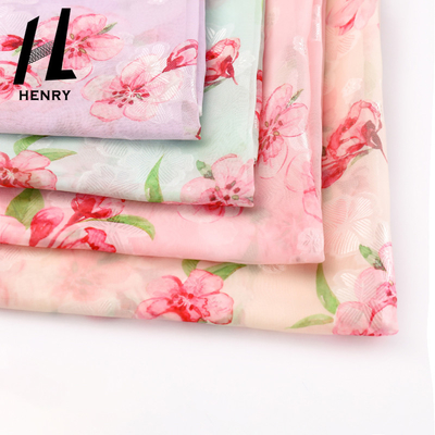 Tela impresa floral de la gasa del poliéster para la materia textil de la ropa de la moda