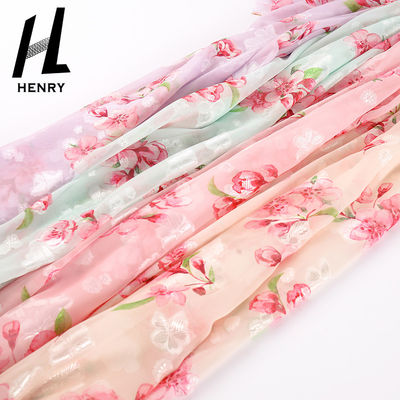 Impresión floral suave de la gasa de la tela de Tulle del modelo de encargo para la decoración de DIY