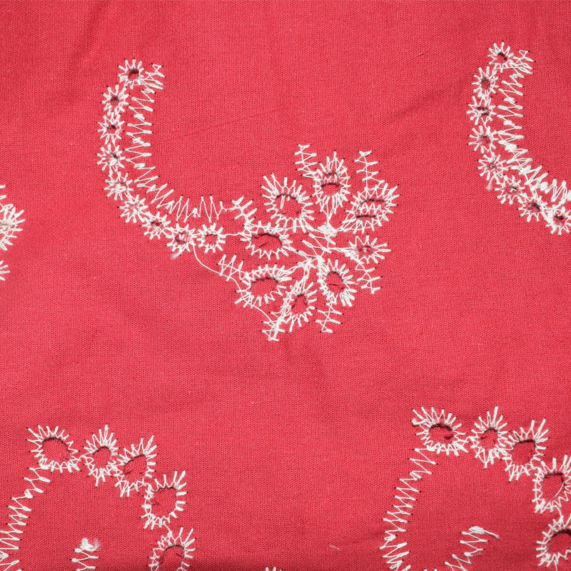 Materia textil bordada blanca de la ropa de la tela de algodón del color sólido de vestidos de la suavidad
