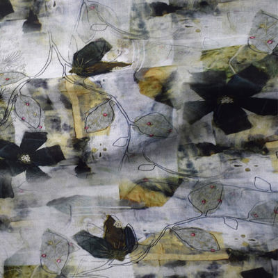 El ramio mezcló el poliéster que imprimía la tela rayó la ropa casera de la materia textil