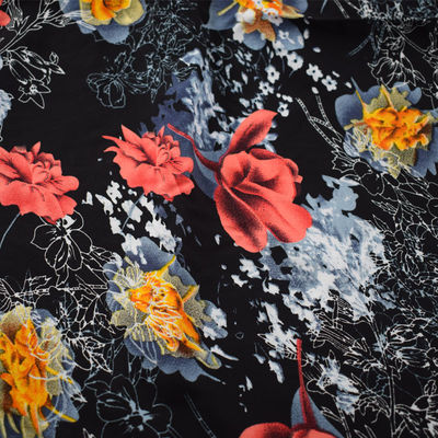 Floral llano suave de la tela de rayón viscoso impreso 100% para la boda del vestido